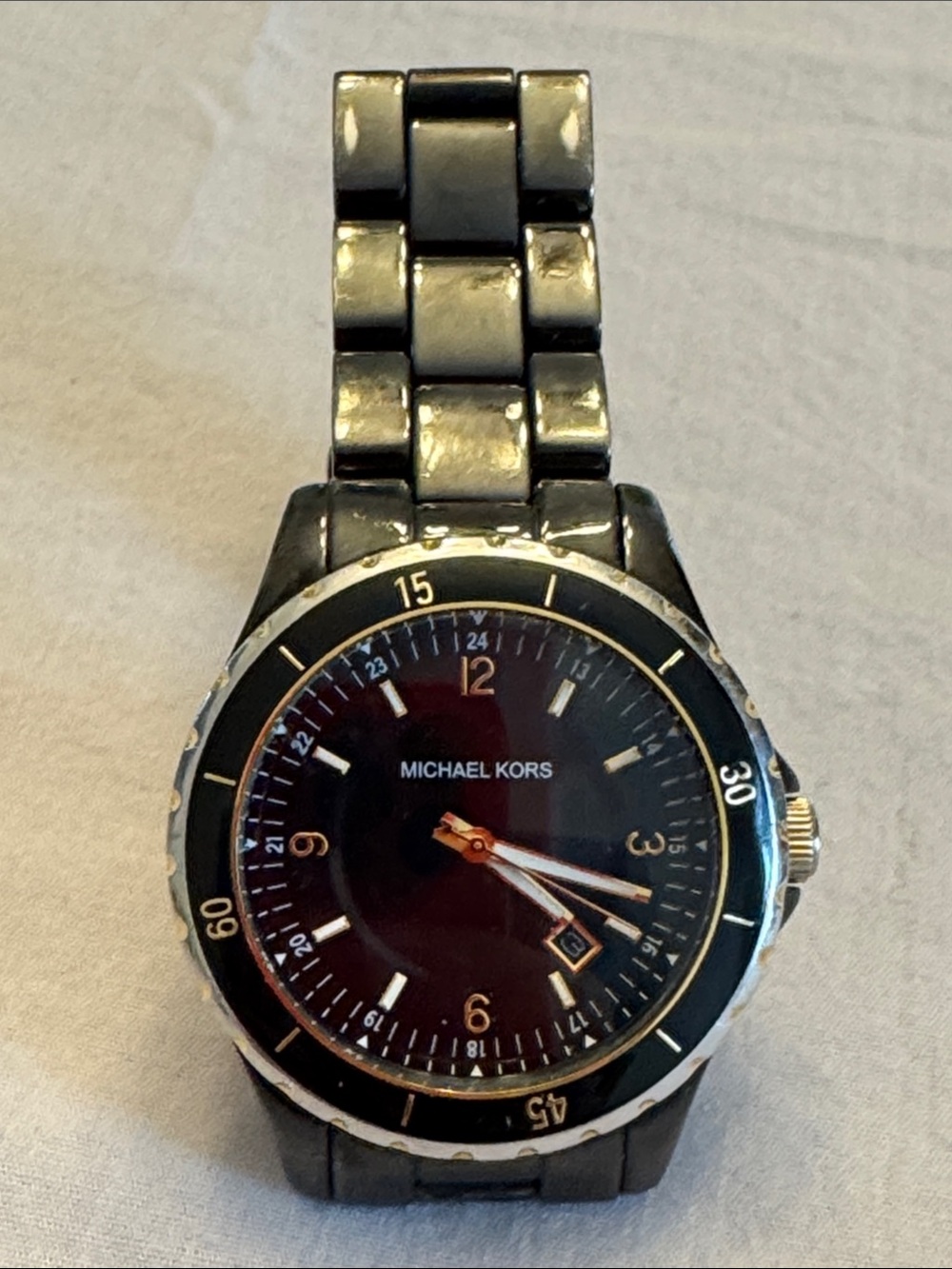 Michael Kors Woman’s Black and Silver Stainless Steel Watch